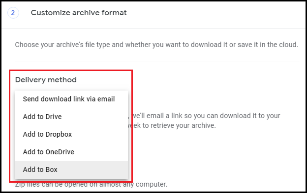 Download Gmail Data Options