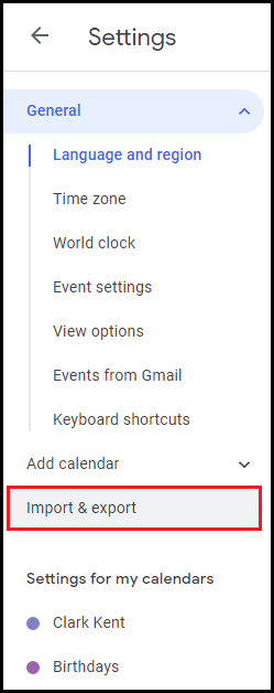 Export Google Calendar to PST