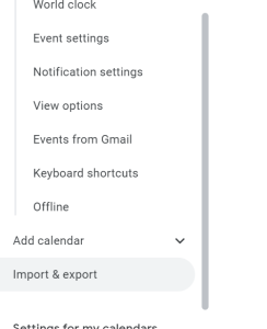 Calendar Import Export