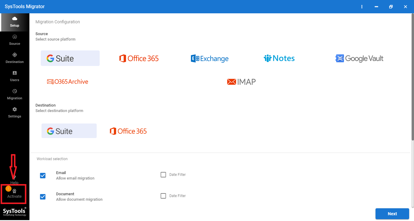 active Rackspace to office 365 migration tool