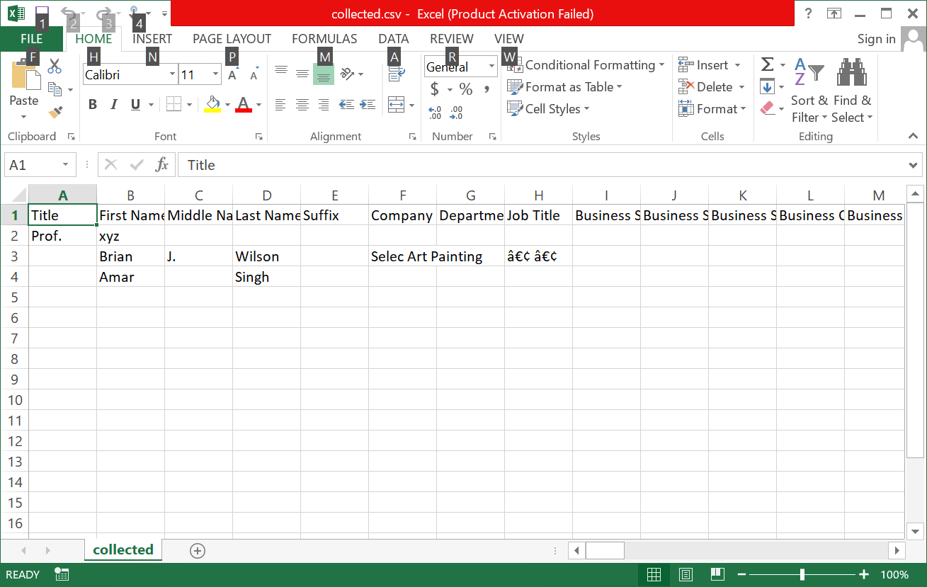 select excel files 