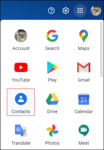 open Gmail and select contacts option. 