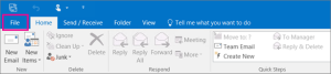Select the File option 
