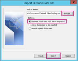 Browse the selected data file