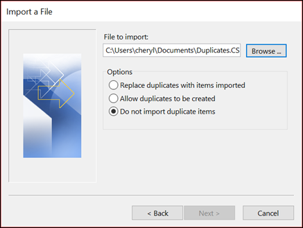again select csv mode