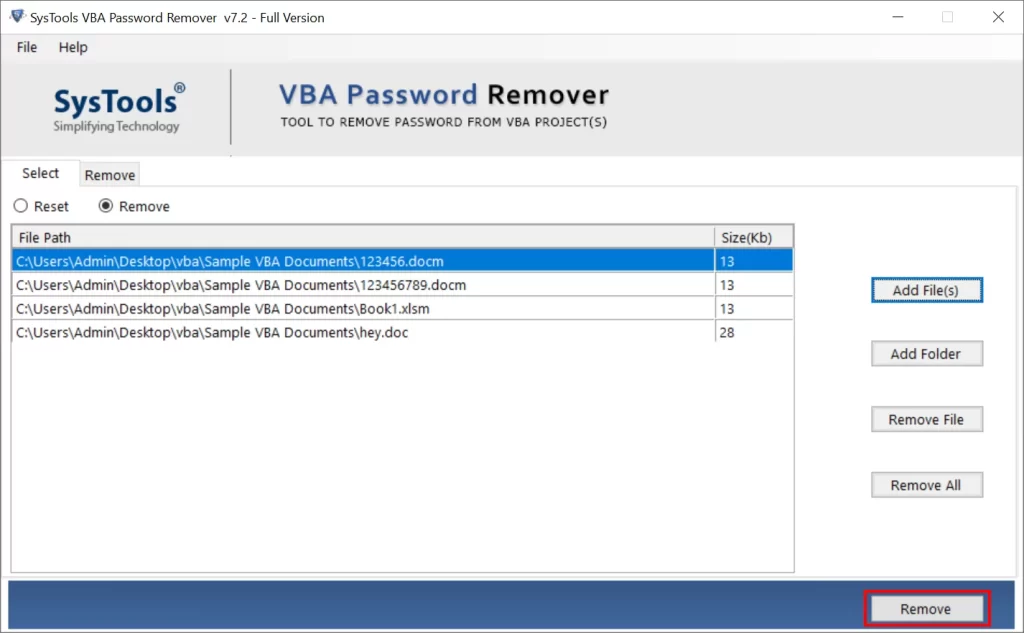 Remove password from Excel VBA macro