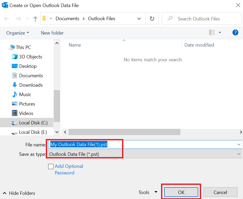 click save to Merge Outlook PST Files