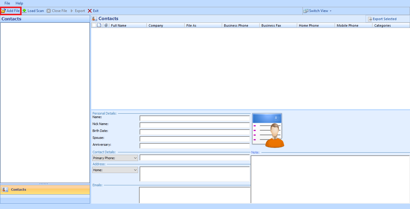 download vCard exporter tool