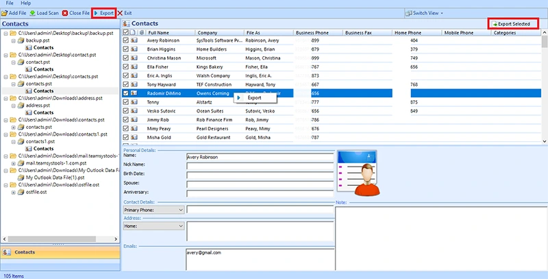 backup outlook contacts to external hard drive