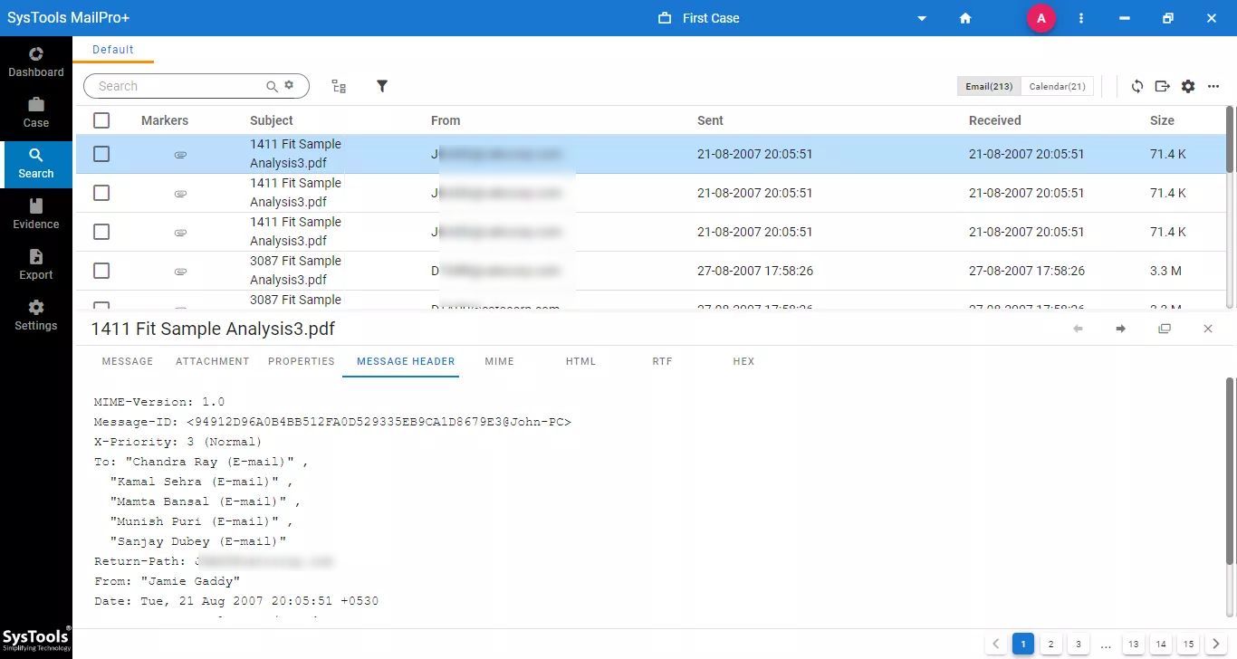 Thunderbird downloading message header analyzer