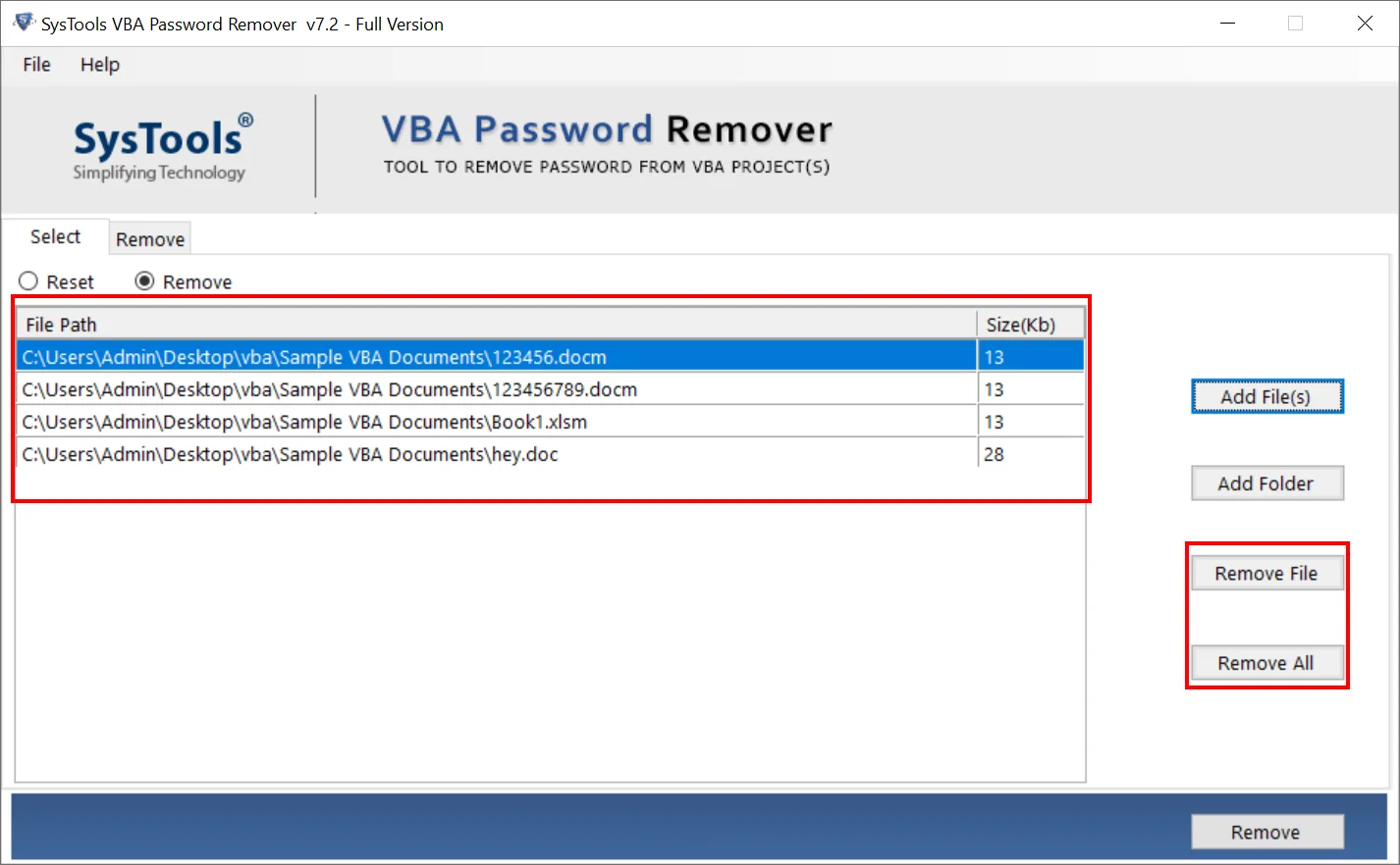 remove all VBA Files