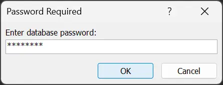 Enter Access database password