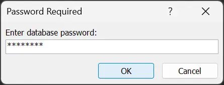 Enter database password