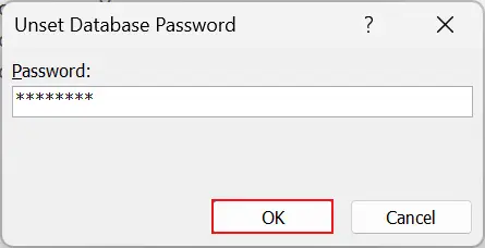 Remove Access database password