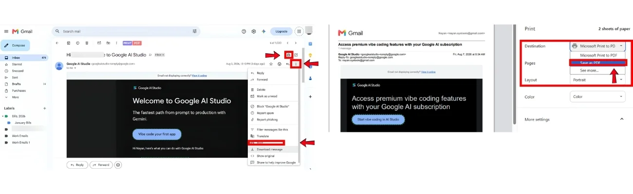 How to save Gmail as PDF