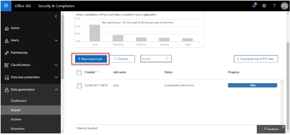 open the Import tab and click on (+)
