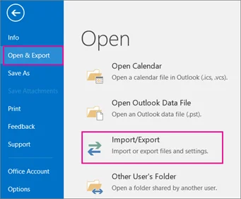 Choose Open&Export
