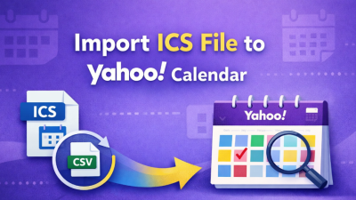 how to import ICS file to Yahoo Calendar