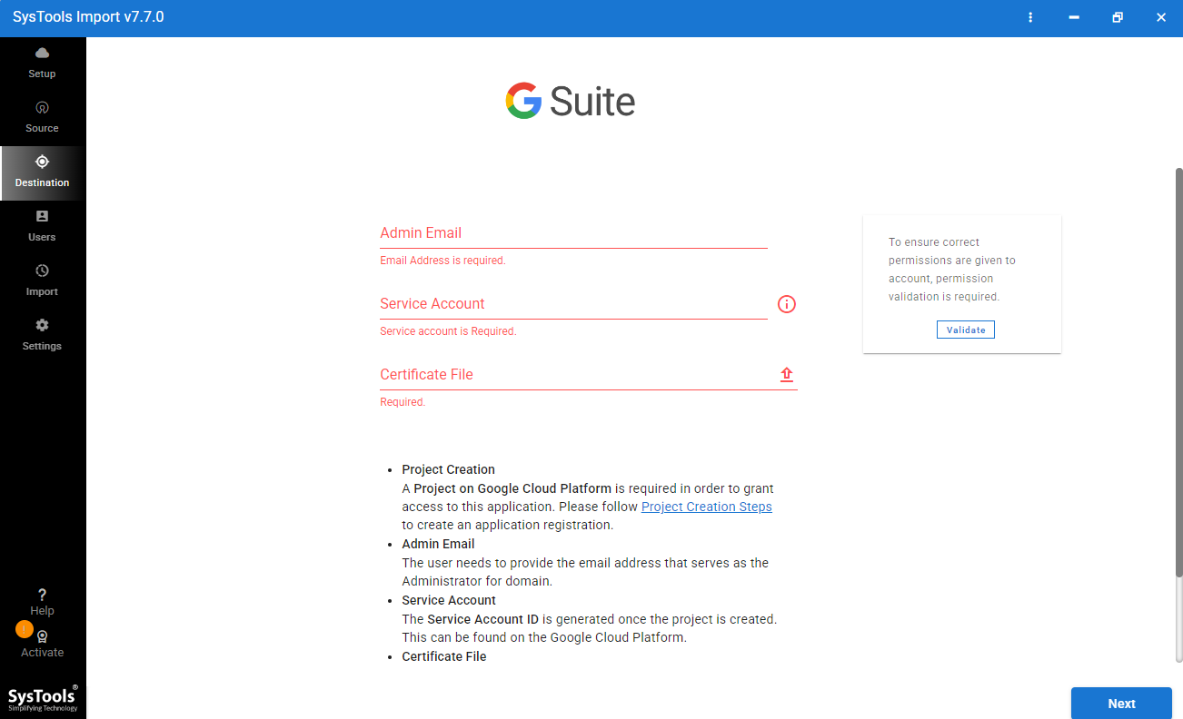 enter google workspace credentials