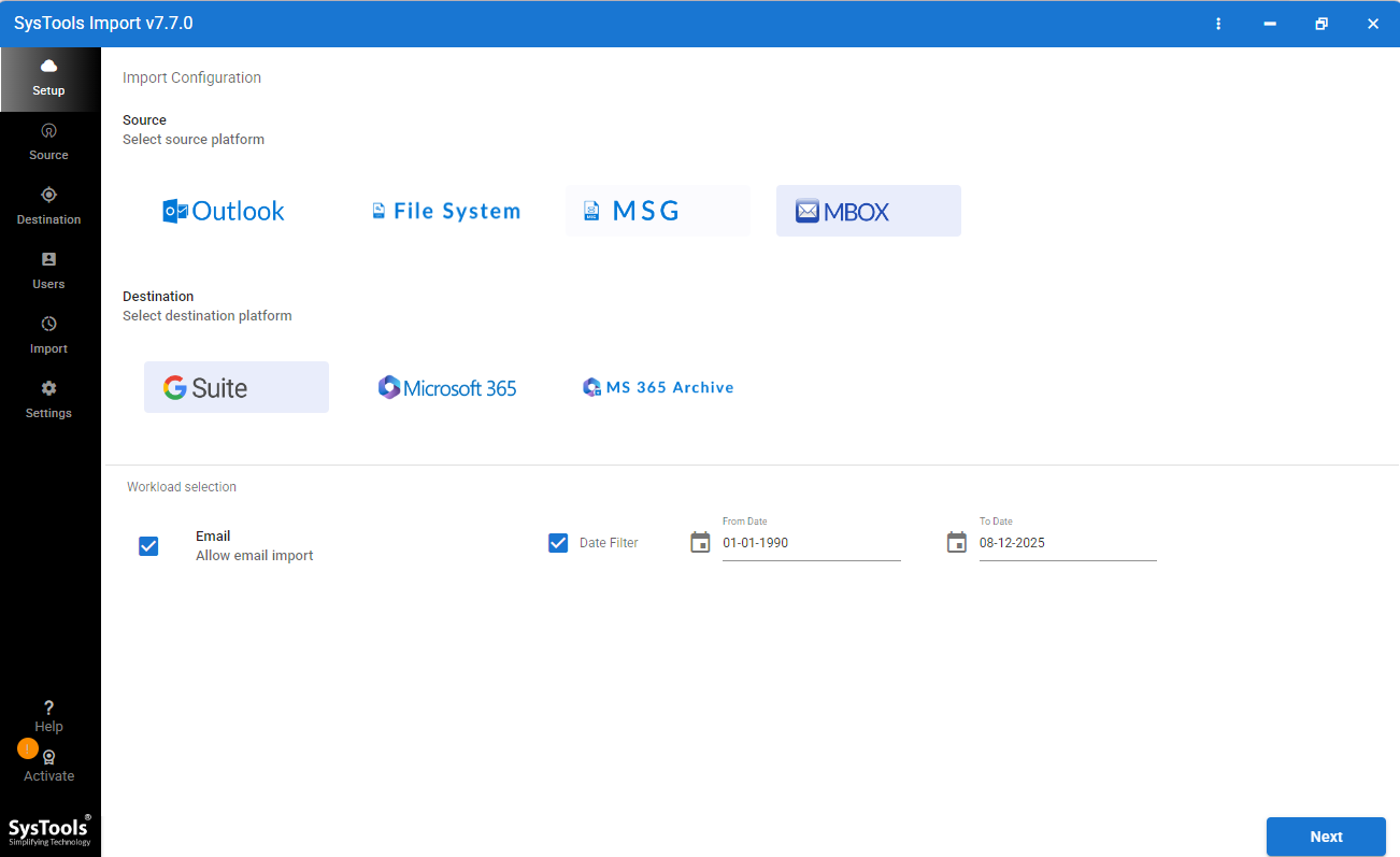 run MBOX to Google Workspace Migration Tool