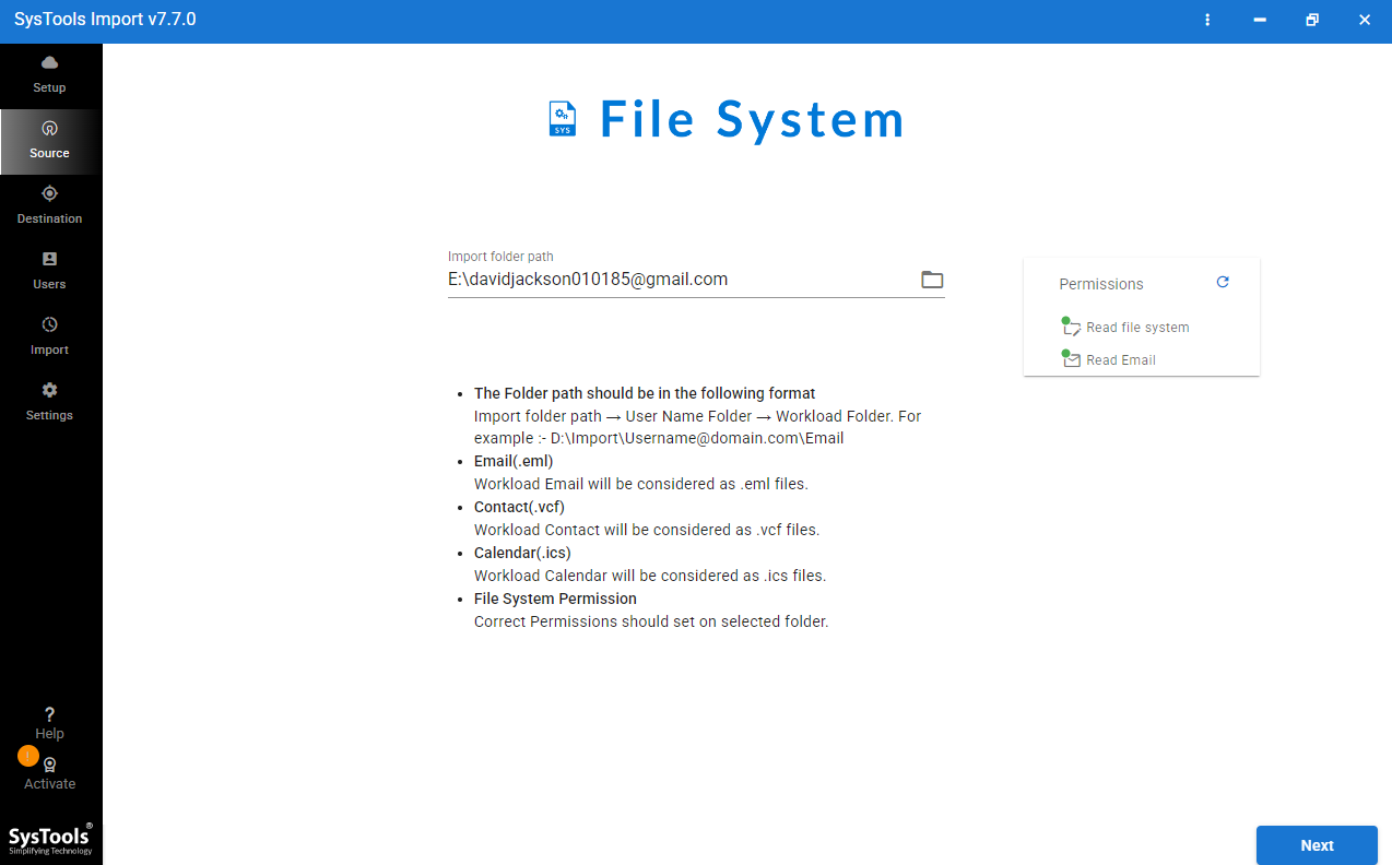 Select EML files