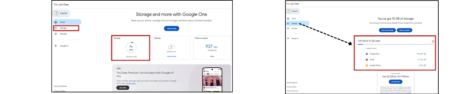 How to check Gmail Storage 