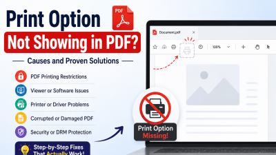 print option not showing in pdf