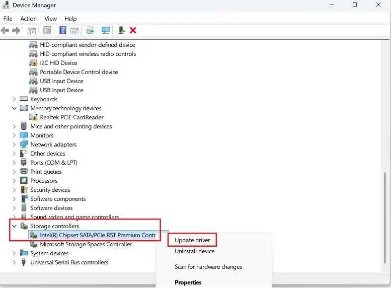 Update Storage Controller Drivers