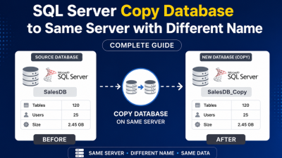 sql server attach database with different name