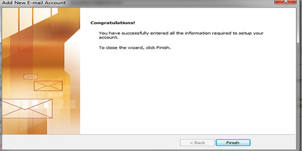 Finished Email Account Setup