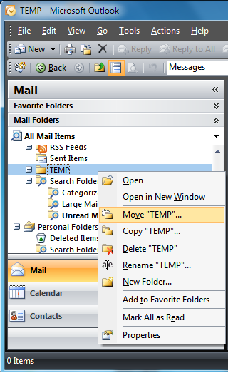 New inbox folder