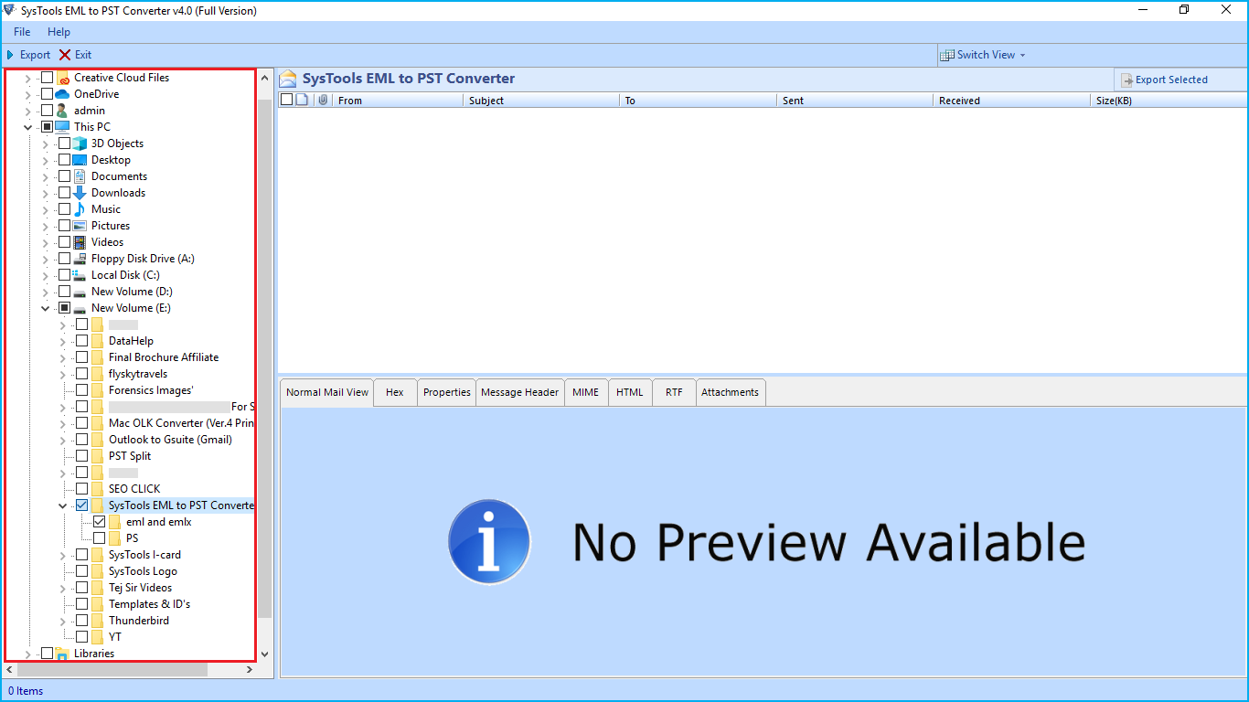 Preview EML Files