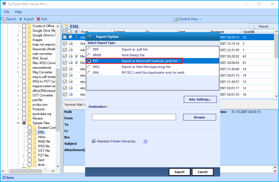 Multiple Export Options