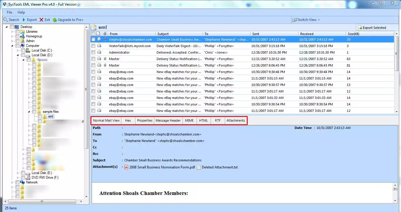 Explore EML File