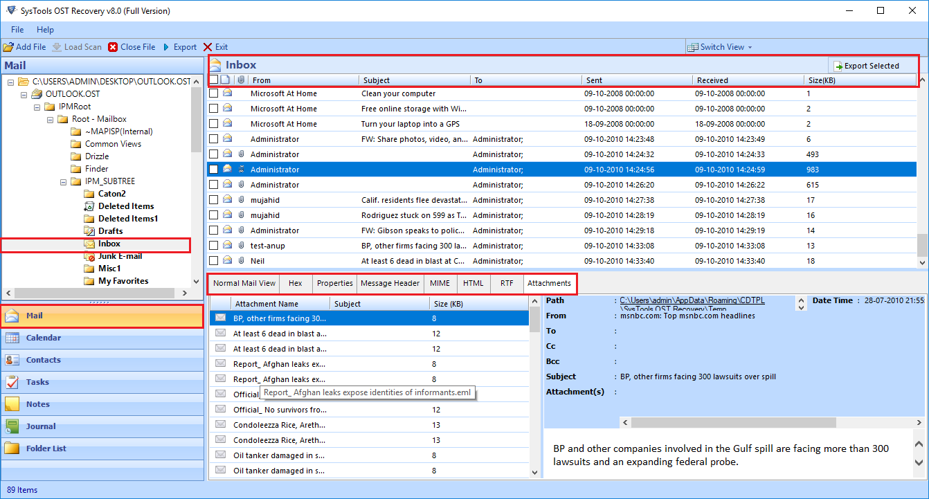 Multiple Export Option