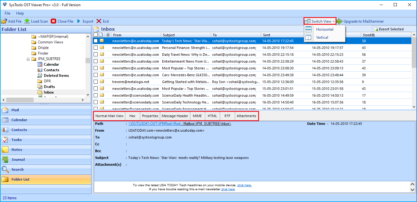 View OST Files