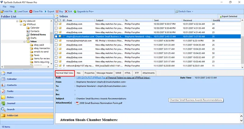 Preview PST File