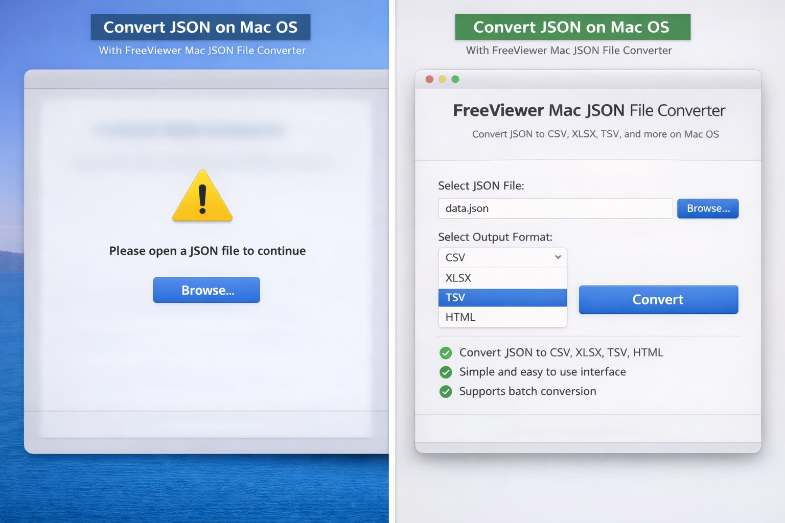 mac json file converter