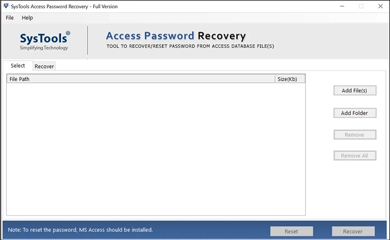 MDB Password Recovery Tool
