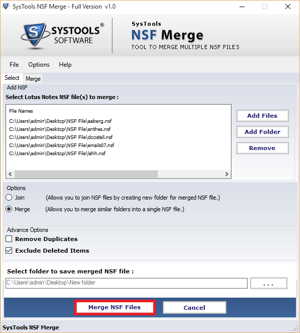 Merge NSF Files Process