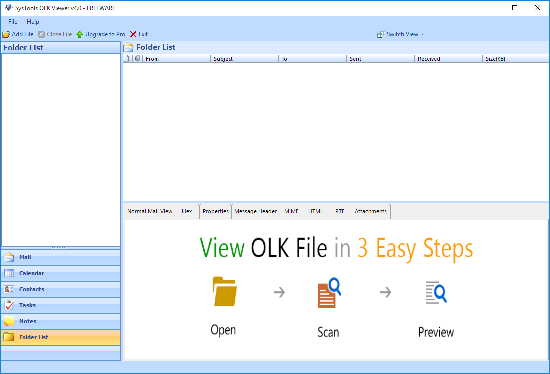 Free OLK Reader Software