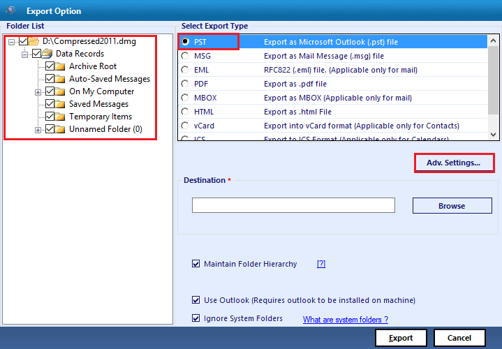 Multiple Export Option