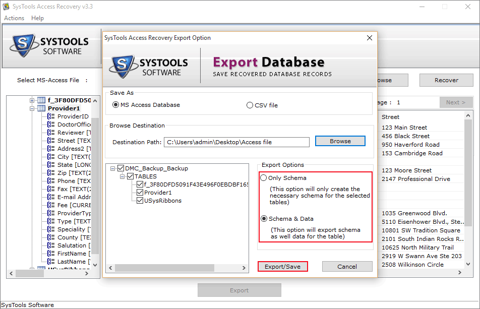 Dual MDB Export Option