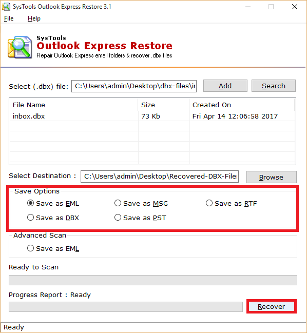 Repair Outlook Express DBX Files