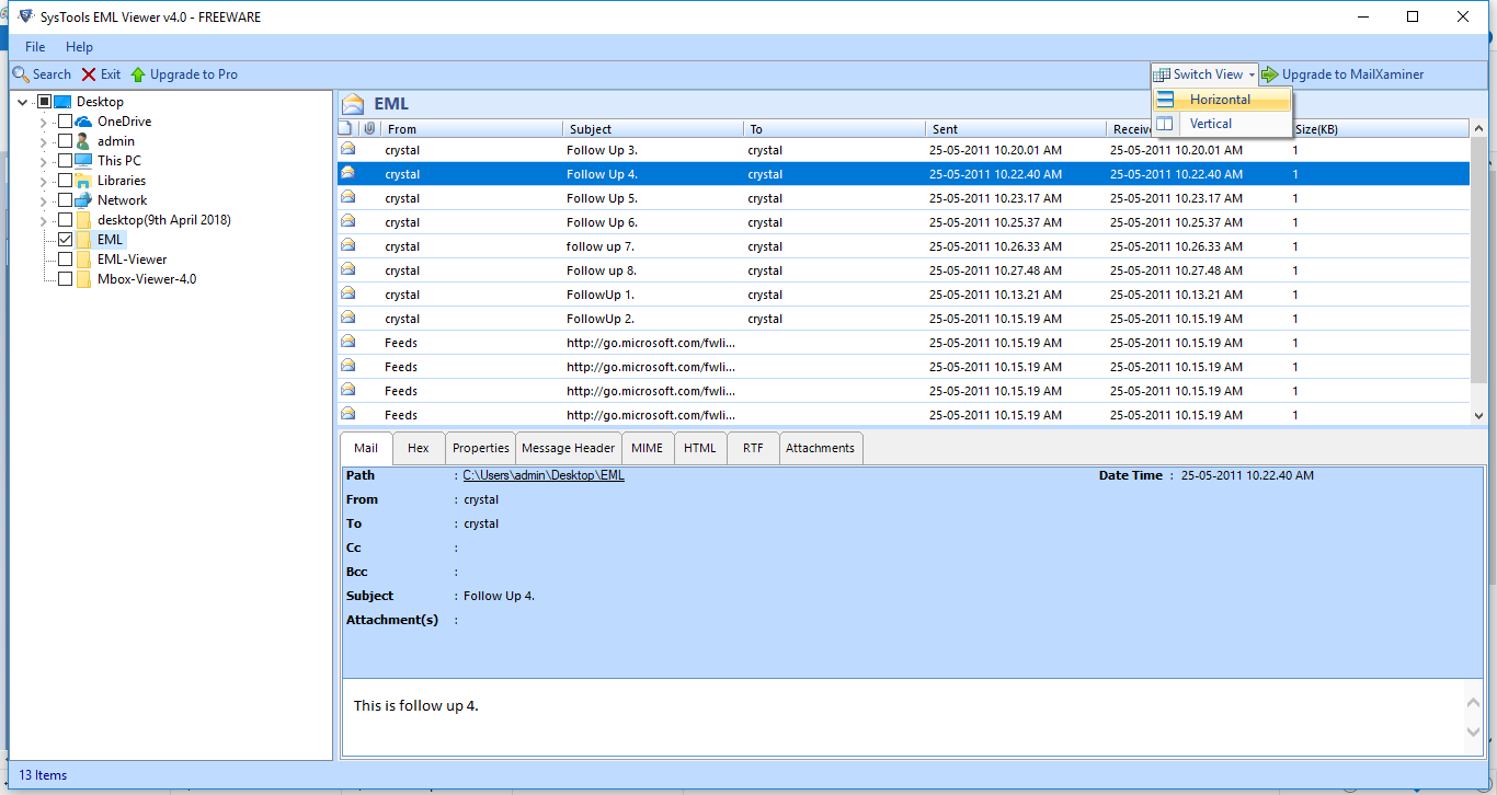 Read EML File Windows 10, 11