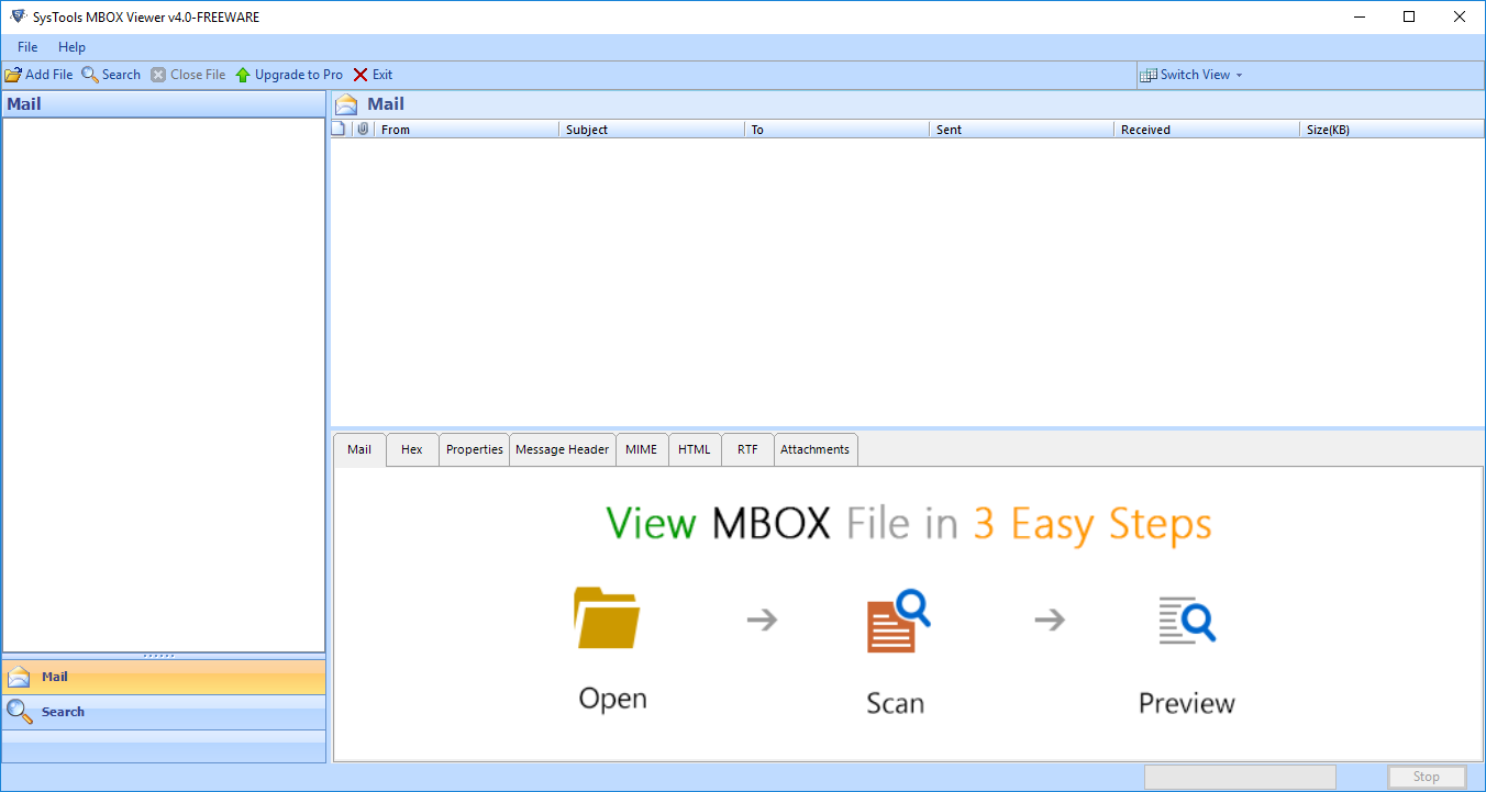 Outil gratuit de visualisation de fichiers MBOX