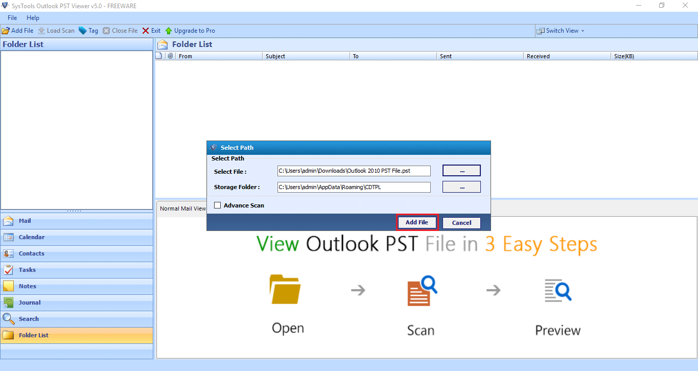 abrir arquivo pst outlook