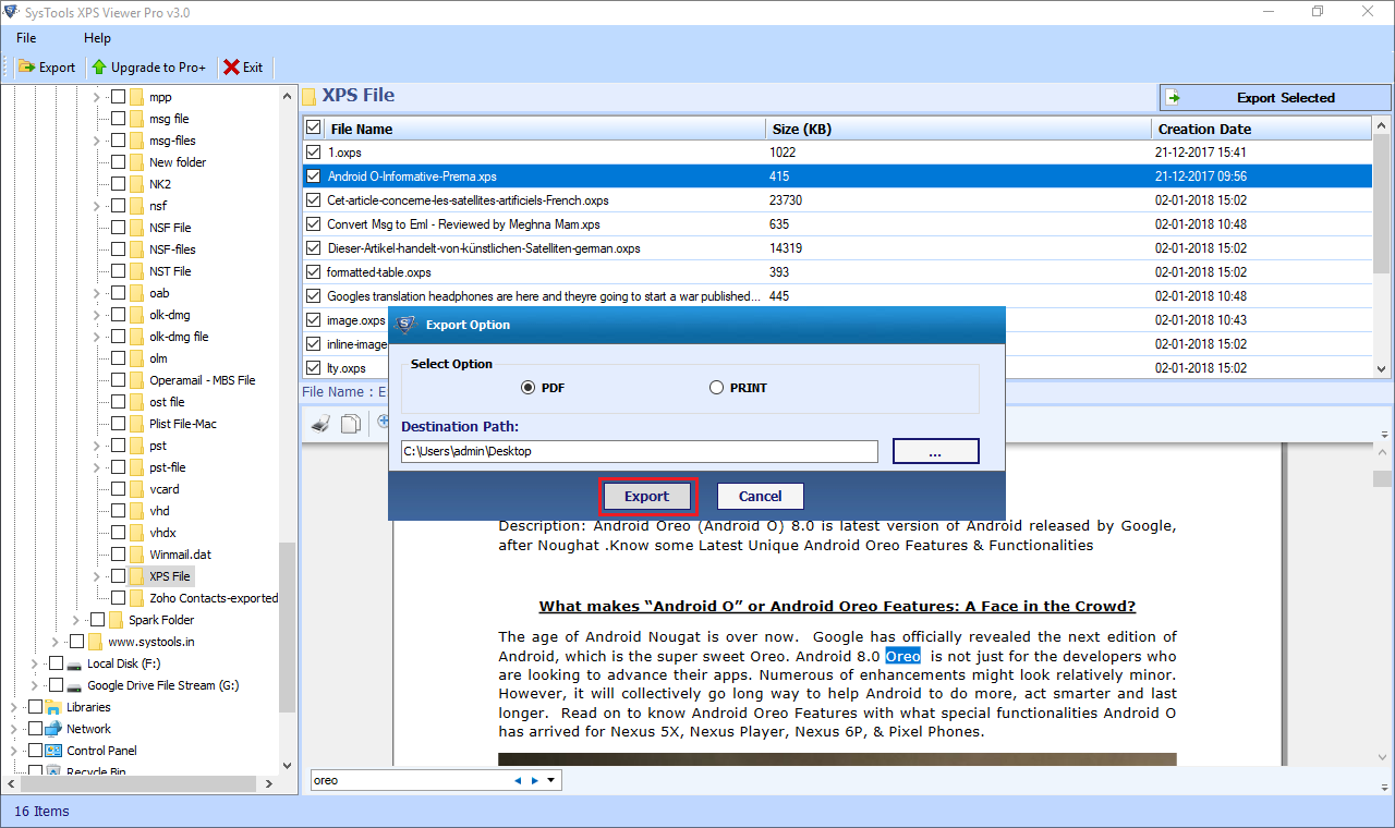 Convert XPS/OXPS File